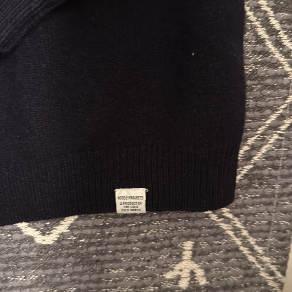 Norse Projects Sigfried Merino Lambswool Crewneck Sweater Navy Blue - Picture 5 of 10